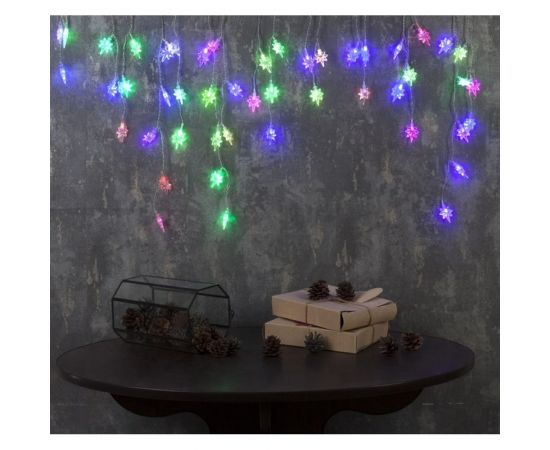 Бахрома Luazon DECOR Звезды 4 см, IP20, Ш1.8 м, В0.5 м, Н.С. LED-48-220V, моргает, RGRB 3556863 