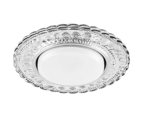 Встраиваемый светильник для натяжных потолков с белой LED подсветкой Feron CD4024 GX53 прозрачный, 29538 