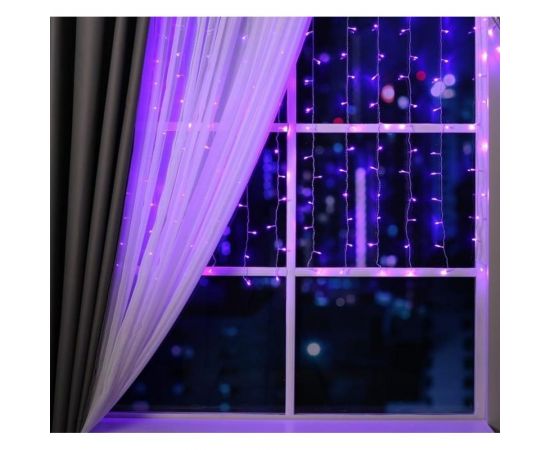 Занавес Luazon ECO IP20, УМС вилка, 1.5х1 м, Н.С. LED-180-220V, 8 режимов, фиолетовый 1080458 
