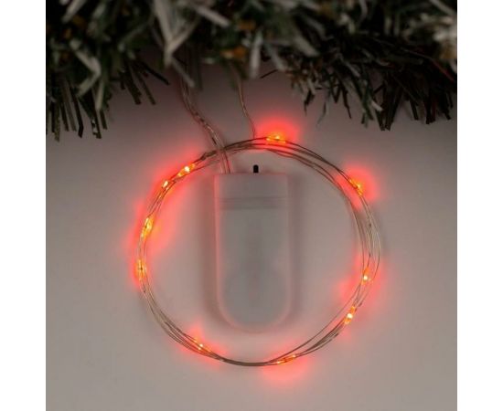 Гирлянда-нить Luazon ROSA, IP20, 1 м, Н.С. LED-10-6V, 2хCR2032, фиксинг, красный 5198295 