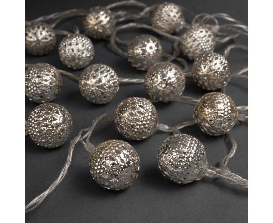 Нить Luazon DCR 4 м, с насадками Шарик узоры 2.5 см, IP20, Н.С. LED-20-220V, 8 режимов, белый 2388624 