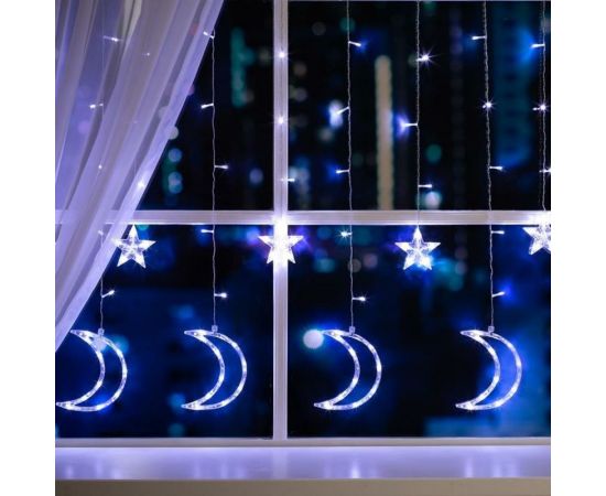 Бахрома Luazon DECOR Месяц, IP20, Ш2.7 м, В0.9 м, Н.С. LED-138-220V, 8 режимов, белый 4356980 