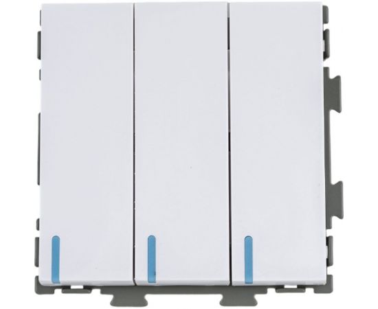Трехклавишный проходной переключатель CGSS, белый ""Практика"" PL-W103-PWCG 