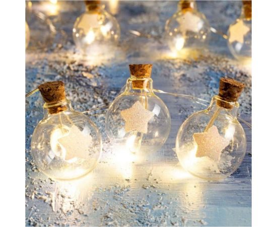 Нить Luazon DCR 1.6 м, с насадками Елочные шары 2 см, IP20, Н.С. LED-15, АА*2, теплый белый 5864408 