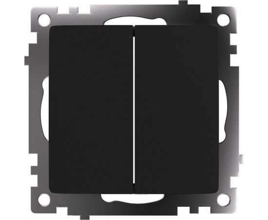 2-клавишный переключатель (механизм) STEKKER gls10-7107-05, 250v, 10а, серия катрин, черный, 49167 