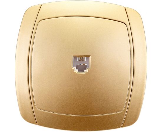 Одинарная телефонная розетка СВЕТОЗАР АКЦЕНТ SV-54217-GM 