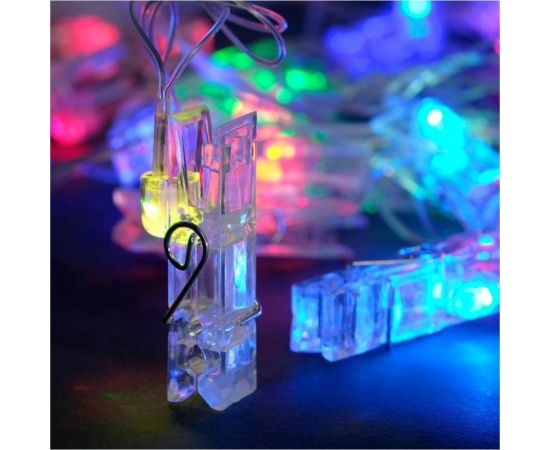 Нить Luazon DCR 5 м, с насадками Прищепки, IP20, Н.С. LED-20-220V, моргает, мульти 2433909 