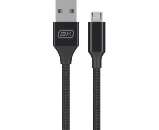 Дата-кабель USB - micro USB Deppa 2А, 1м, нейлон, черный, Axxa 7261 