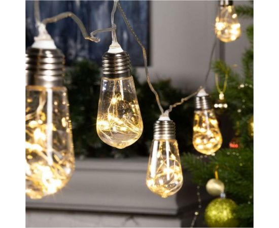 Гирлянда-нить Luazon ROSA, 3 м, лампа, 8 см, IP20, серебристая нить, LED-80-12V, 8 режимов, теплый белый 6929848 