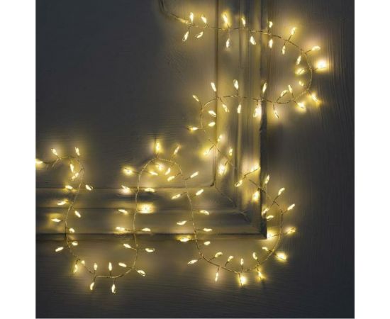 Гирлянда-нить Luazon ROSA Мишура, IP20, 1 м, серебристая нить, LED1608-100-4.5V, 3хАА, 2 режима, теплый белый 5198400 