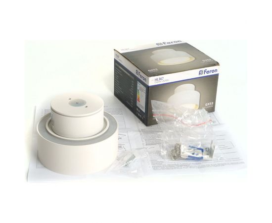 Потолочный светильник FERON hl367 barrel aura 12w, 230v, gx53, белый ip44, 48407 – изображение 13