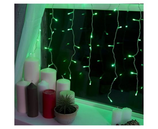 Занавес Luazon ECO IP20, УМС вилка, 2х1.5 м, Н.С. LED-360-220V, 8 режимов, зеленый 1080465 – изображение 2