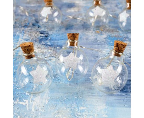 Нить Luazon DCR 1.6 м, с насадками Елочные шары 2 см, IP20, Н.С. LED-15, АА*2, теплый белый 5864408 – изображение 2