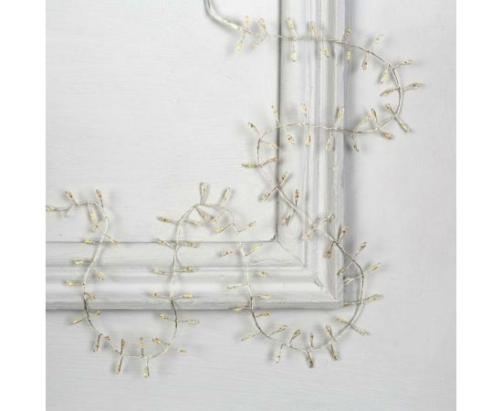 Гирлянда-нить Luazon ROSA Мишура, IP20, 1 м, серебристая нить, LED1608-100-4.5V, 3хАА, 2 режима, теплый белый 5198400 – изображение 2