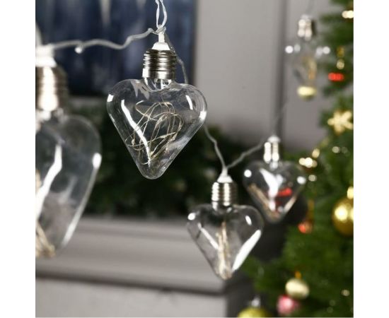Гирлянда-нить Luazon ROSA, 3 м, лампочки-сердца, 8 см, IP20, серебристая нить, LED-80-12V, 8 режимов, теплый белый 6929855 – изображение 2