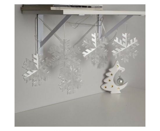 Гирлянда-нить Luazon DCR, 2 м, снежинка матовая 16х16 см, IP20, Н.С, LED-36-220V, теплый белый 5148897 – изображение 2