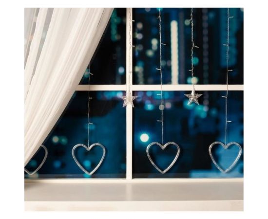 Бахрома Luazon DECOR Сердце, IP20, Ш2.4 м, В0.9 м, Н.С. LED-186-220V, 8 режимов, теплый белый 4356978 – изображение 2
