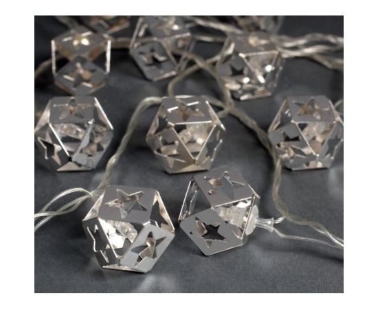 Нить Luazon DCR 4 м, с насадками Кубик Звезда 2.5 см, IP20, Н.С. LED-20-220V, 8 режимов, белый 2388659 – изображение 2