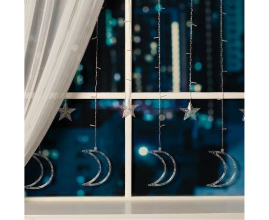 Бахрома Luazon DECOR Месяц, IP20, Ш2.7 м, В0.9 м, Н.С. LED-138-220V, 8 режимов, теплый белый 4356981 – изображение 2