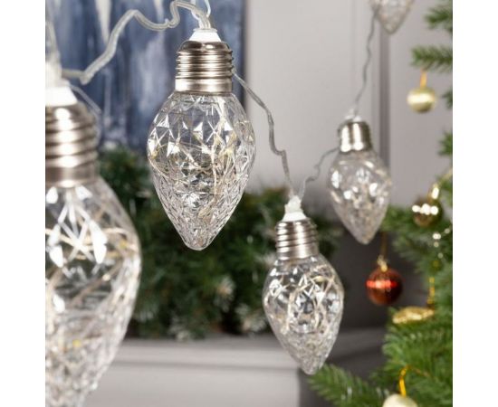 Гирлянда-нить Luazon ROSA, 3 м, лампочки-шишки, 8 см, IP20, серебристая нить, LED-80-12V, 8 режимов, теплый белый 6929862 – изображение 2