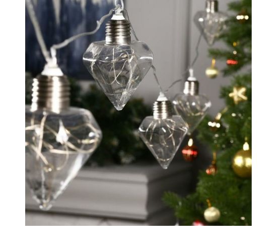 Гирлянда-нить Luazon ROSA, 3 м, лампочки-кристалл, 5 см, IP20, серебристая нить, LED-80-12V, 8 режимов, мульти 6929868 – изображение 2