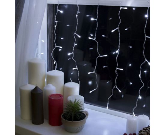 Гирлянда Luazon ЗАНАВЕС ECO, IP20, УМС вилка, ширина:2 м, высота:1.5 м, Н.С. LED-360-220V, 8 режимов, белый 1080462 – изображение 2