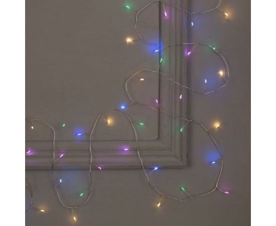 Гирлянда-нить Luazon ROSA Мишура, IP20, 10 м, Н.С. LED-200-12V, БП в комплекте, фиксинг, мультиколор 5198389 – изображение 2