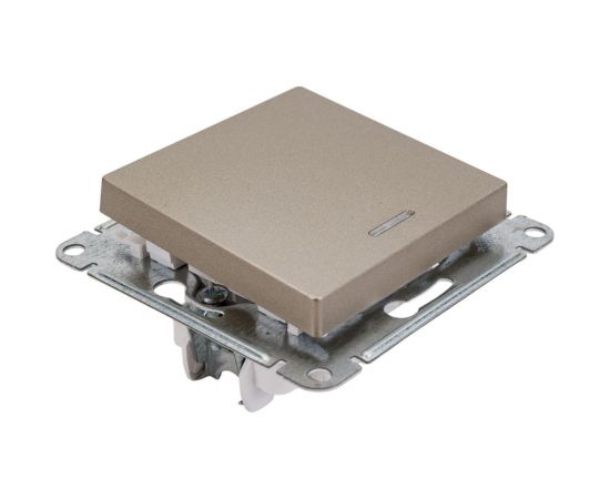 1-клавишный переключатель Schneider Electric AtlasDesign Шампань с подсветкой 10АХ SE ATN000563 – изображение 2