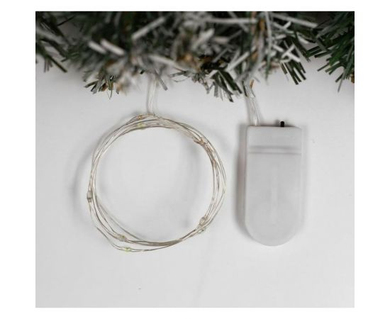 Гирлянда-нить Luazon ROSA, IP20, 1 м, серебристая нить, LED1608-10-6V, 2хCR2032, фиксинг, мульти 5198288 – изображение 2