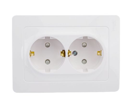 Розетка Schneider Electric Blanca внутр Бел 2-ая с/з со шторками, 16А, 250В SE BLNRS001121 – изображение 2