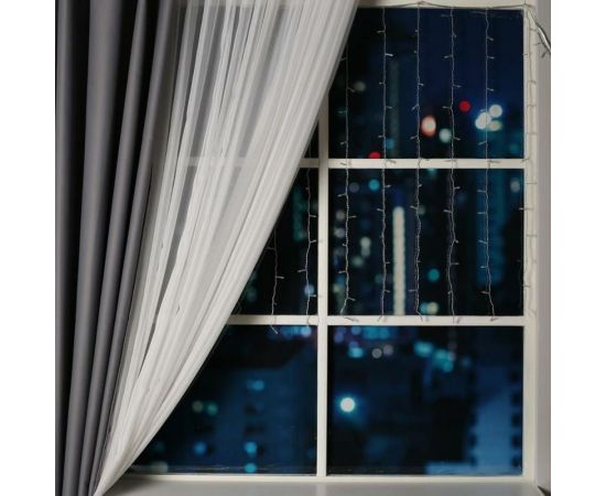 Занавес Luazon ECO IP20, УМС вилка, 1.5х1 м, Н.С. LED-180-220V, 8 режимов, фиолетовый 1080458 – изображение 2