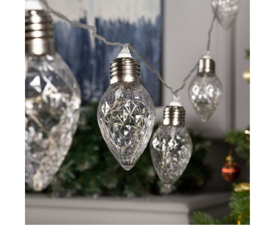 Гирлянда-нить Luazon ROSA, 3 м, лампочки-шишки, 8 см, IP20, серебристая нить, LED-80-12V, 8 режимов, мульти 6929860 – изображение 2