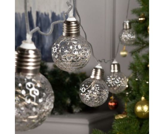 Гирлянда-нить Luazon ROSA, 3 м, лампочки-шары, 5 см, IP20, серебристая нить, LED-80-12V, 8 режимов, белый 6929865 – изображение 2