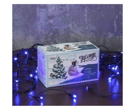 Бахрома Luazon ECO IP20, Ш3 м, В0.5 м, Н.Т. LED-80-220V, 8 режимов, синий 3556855 – изображение 3