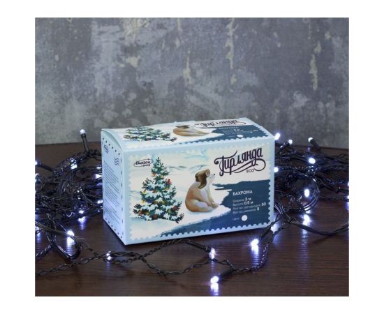 Бахрома Luazon ECO IP20, Ш3 м, В0.5 м, Н.Т. LED-80-220V, 8 режимов,белый 3556853 – изображение 3