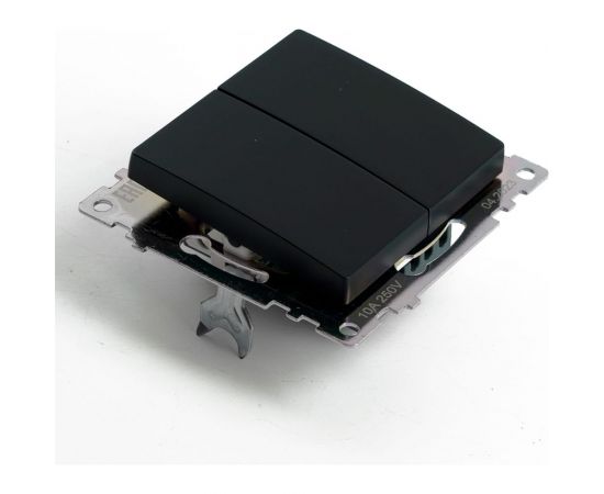 2-клавишный переключатель (механизм) STEKKER gls10-7107-05, 250v, 10а, серия катрин, черный, 49167 – изображение 3