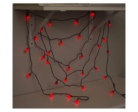 Нить Luazon DCR 5 м, с насадками Шарики Красные, IP20, Н.Т. LED-30-220V, 8 режимов, красный 3590711 – изображение 3