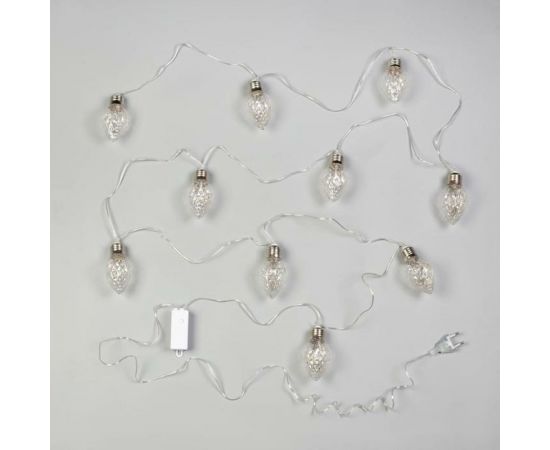 Гирлянда-нить Luazon ROSA, 3 м, лампочки-шишки, 8 см, IP20, серебристая нить, LED-80-12V, 8 режимов, мульти 6929860 – изображение 3