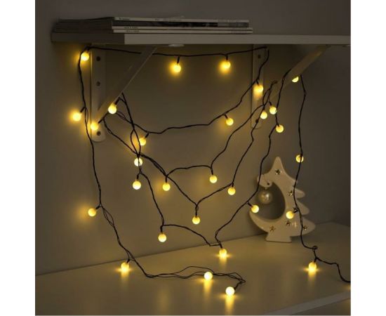 Нить Luazon DCR 5 м, с насадками Шарики Белые, IP20, Н.Т. LED-30-220V, 8 режимов, теплый белый 3590707 – изображение 3