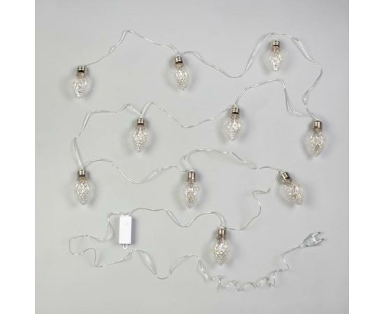 Гирлянда-нить Luazon ROSA, 3 м, лампочки-шишки, 8 см, IP20, серебристая нить, LED-80-12V, 8 режимов, теплый белый 6929862 – изображение 3