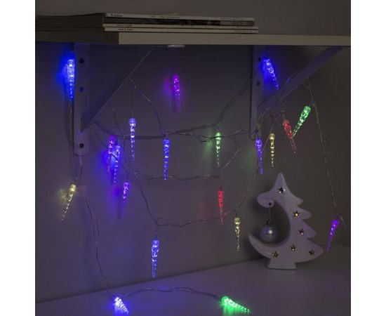 Гирлянда-нить Luazon DCR, 5 м, с насадками Сосулька тающая, IP20, Н.С. LED-20-220V, мигание, МУЛЬТИ 185512 – изображение 3
