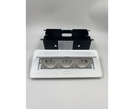 Выдвижная розетка Inrior выдвижной встраиваемый блок розеток, на 3 euro розетки, без проводки, белый TORO-01-10 – изображение 3