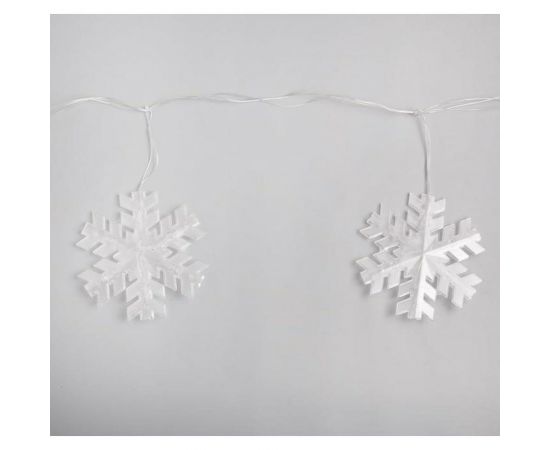 Гирлянда-нить Luazon DCR, 2 м, снежинка матовая 16х16 см, IP20, Н.С, LED-36-220V, теплый белый 5148897 – изображение 3