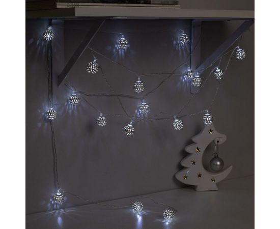 Нить Luazon DCR 4 м, с насадками Шарик узоры 2.5 см, IP20, Н.С. LED-20-220V, 8 режимов, белый 2388624 – изображение 3