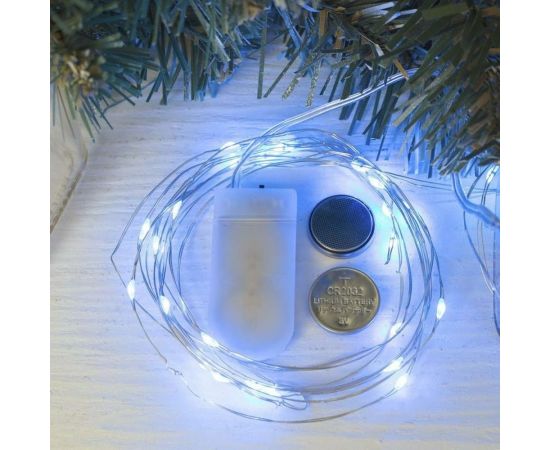 Гирлянда-нить Luazon ROSA, IP20, 5 м, Н.С. LED-50-6V, 2хCR2032, фиксинг, синий 2433895 – изображение 3