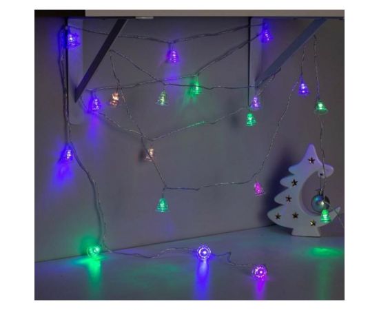 Гирлянда-нить Luazon DCR, 5 м, колокольчики, IP20, Н.С. LED-20-220V, мигание, мультиколор 541537 – изображение 3