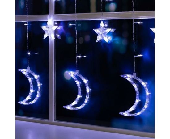 Бахрома Luazon DECOR Месяц, IP20, Ш2.7 м, В0.9 м, Н.С. LED-138-220V, 8 режимов, белый 4356980 – изображение 3