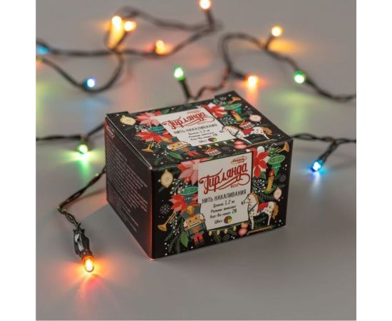 Гирлянда-нить Luazon, 1.2 м, Н.Т. 20 ламп, 220V, фиксинг, МУЛЬТИ 187153 – изображение 3