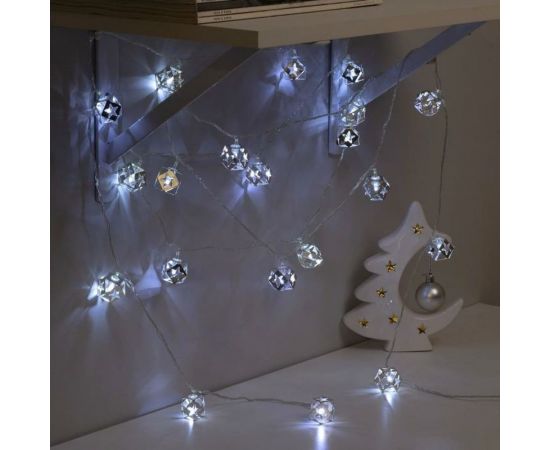 Нить Luazon DCR 4 м, с насадками Кубик Звезда 2.5 см, IP20, Н.С. LED-20-220V, 8 режимов, белый 2388659 – изображение 3