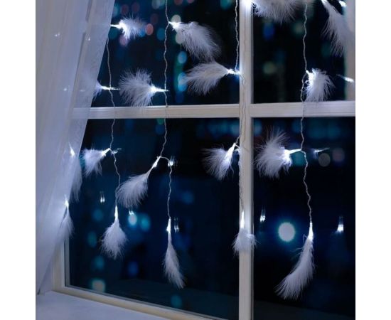 Занавес Luazon DECOR Перья, 3х1.4м, Н.С. LED-80-220V, 8 режимов, белый 6929895 – изображение 3